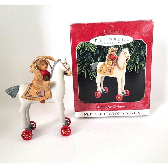 Hallmark Keepsake Ornaments Lot of 5-Curius the Elf, 2 Santas, Pony, USA Snowman - Picture 5 of 16